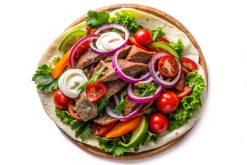 Delicious Gyro Dish on Transparent Background