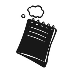  notepad with scribbled thoughts icon  silhouette vector art illustration