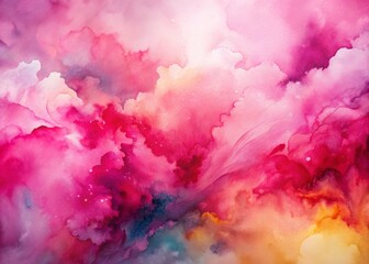 Fototapeta premium Vibrant Pink Watercolor Abstract Art Background