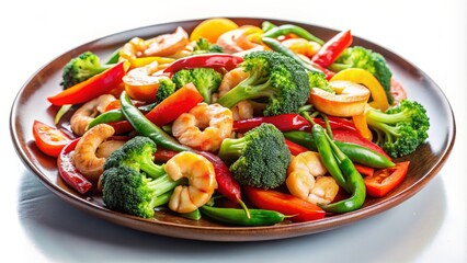 Colorful Thai Stir-Fried Vegetables with Shrimp