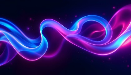 abstract futuristic background with pink blue glowing neon moving high speed wave lines and bokeh lights. Dynamic abstract waves in vibrant colors flow gracefully against a dark background