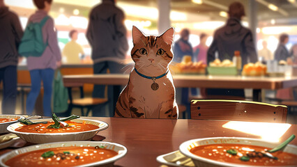 Fototapeta premium 猫のいる風景