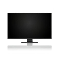 wide computer monitor isolated on white, modern computer screenm tv set