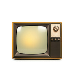 Old vintage tv set isolated on white, mockup