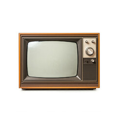 Old vintage tv set isolated on white, mockup