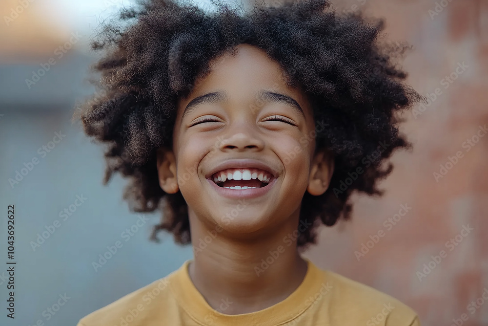 Wall mural black teenager boy on a outdoors background