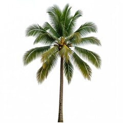 Coconut palm tree isolated on white