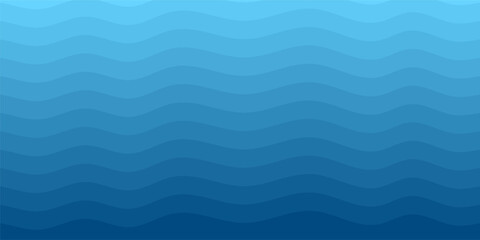 Sea waves. Blue river ocean wave layer vector background illustration