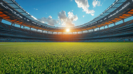 Football field ultra wide angle background
