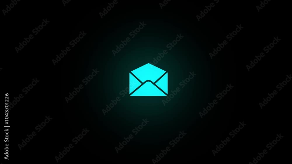 Poster 2d animated mailing linear icons. electronic mail. send and receive letters. communication