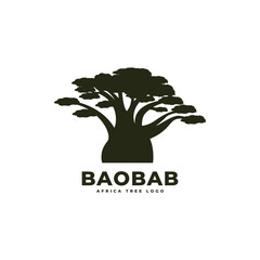 Baobab tree logo icon design template flat vector