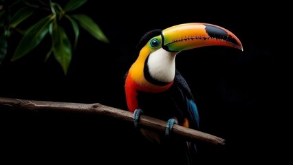 Naklejka premium Colorful Toucan on Branch