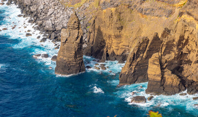Sea stacks on the north shore of São Miguel Island, Azores Islands, Portugal