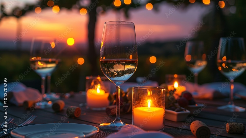 Poster as the sun sets the candles become the main source of light adding a touch of magic to the evenings 
