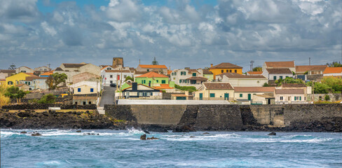 The fishing village of Mosteiros on the northern coast of São Miguel Island, Azores Islands, Portugal