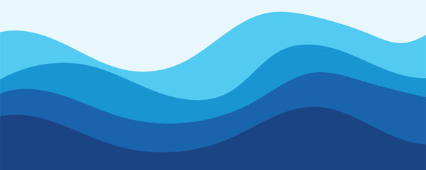 Sea waves layered vector background illustration and sea beach vector illustration.