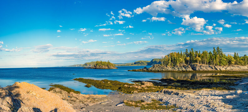 Stunning coastal sceneries along the southern shore of the Gulf of St. Lawrence, Bic National Park (parc national du bic), Quebec, Canada