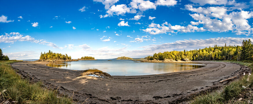 intouched beaches in the bays, inlets and coves of the Bic National Park (parc national du bic), Quebec, Canada