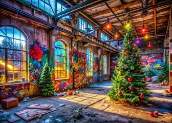 Fototapeta premium Urban Exploration Christmas Coloring Pages for Creative Holiday Fun