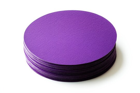 Purple Round Adhesive Sticker Labels on Paper