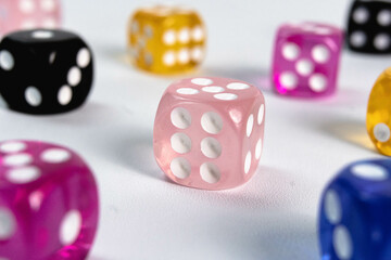 Colorful Dice on White Background