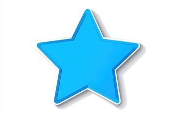 Obraz premium Blue Star Shape Paper Sticker Isolated on White Background