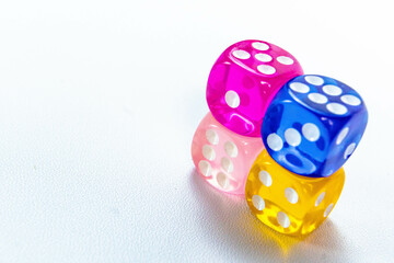 Colorful Dice on White Background