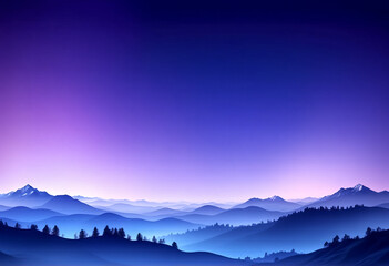 Obraz premium A fairytale view of a mountain landscape in shades of purple
