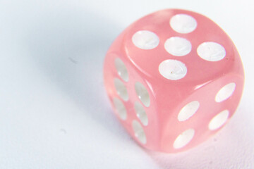 Pink Dice with White Dots