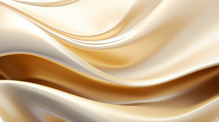 Abstract Silk Waves with Gold and Creamy Hues