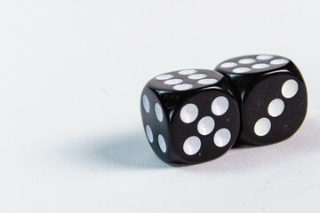 Black Dice on White Background