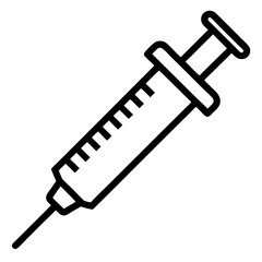 Syringe injection line icon vector