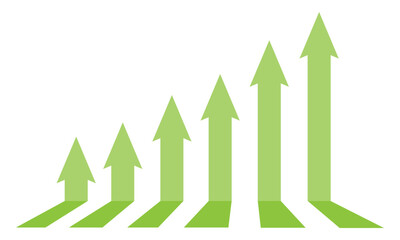 Green arrows of business sale growth, Business success graph chart with arrow. Vector illustration.