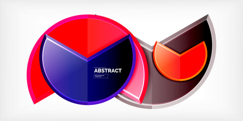 Glass reflective geometric round shapes background. Vector Illustration For Wallpaper, Banner, Background, Card, Book Illustration, landing page