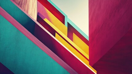 A bold geometric outline border with contrasting colors and shapes