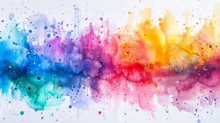 Fototapeta premium Watercolor banner with bold, abstract brushstrokes in shades of blue and green, dynamic and artistic