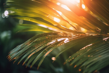 Fototapeta premium A tropical background for a beach bar International Day of the Tropics background design