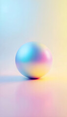 Obraz premium Vibrant gradient background wallpaper with 3D sphere in the center