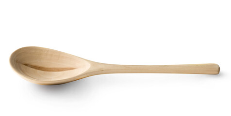 Wooden spoon on white background