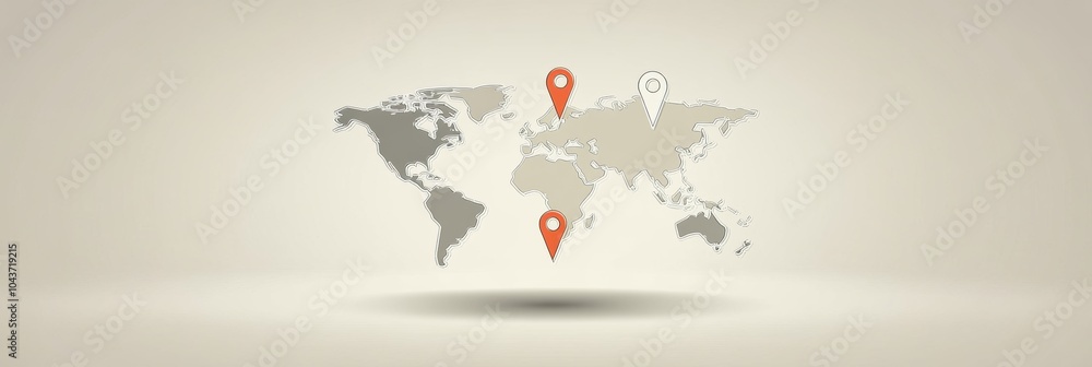 Poster a world map outlines key travel destinations marked with pins, showcasing popular spots for future a