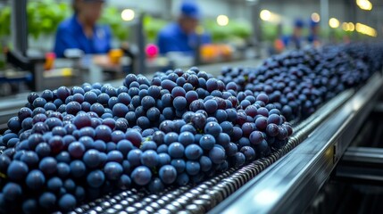 Obraz premium Grapes on a sorting line.