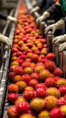 Fototapeta premium Rambutan being processed.
