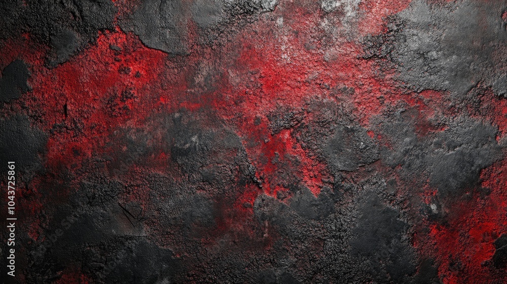 Poster red and black stone concrete texture background panoramic view featuring ample space for text