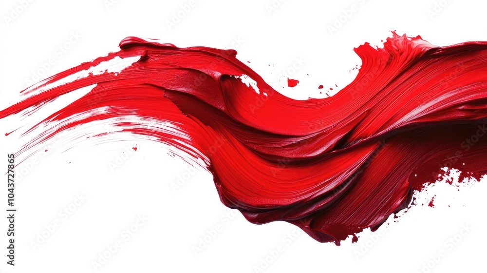 Aufkleber a dynamic red paint stroke featuring deep texture and vivid hue ideal for creative backgrounds and d