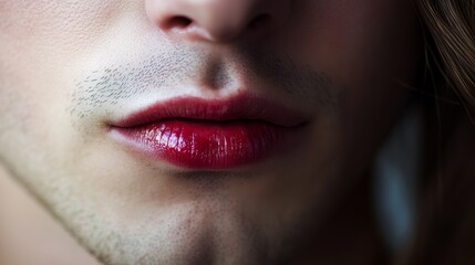 Naklejka premium closeup couple with lips close