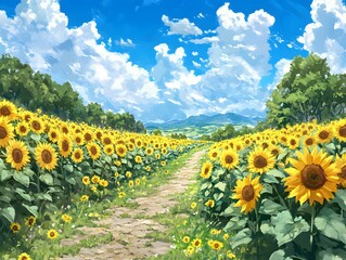 Obraz premium field of sunflowers