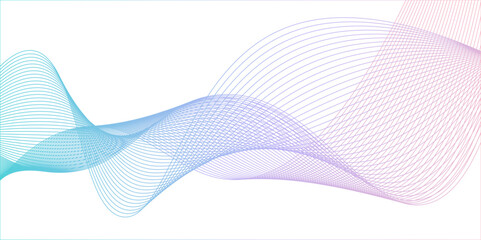 Fototapeta premium Abstract dynamic multicolor lines, waves. technology line stripe isolated science digital flowing black line. gradient colorful flowing wave design element. wavy lines gradient background.