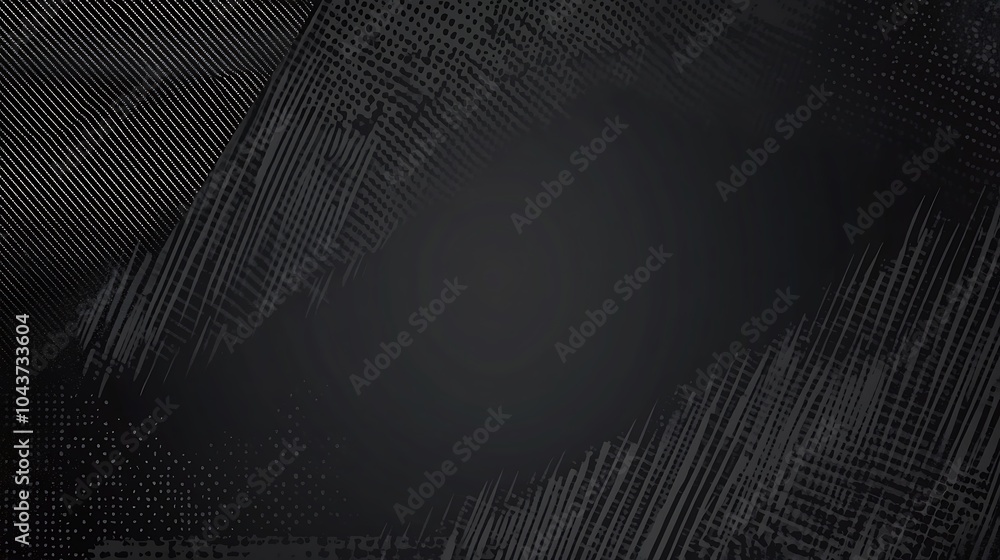 Aufkleber Abstract black and white geometric pattern with textured lines and dots.