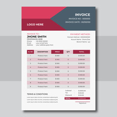 Invoice bill design template. Bill form business invoice and Office bill Design