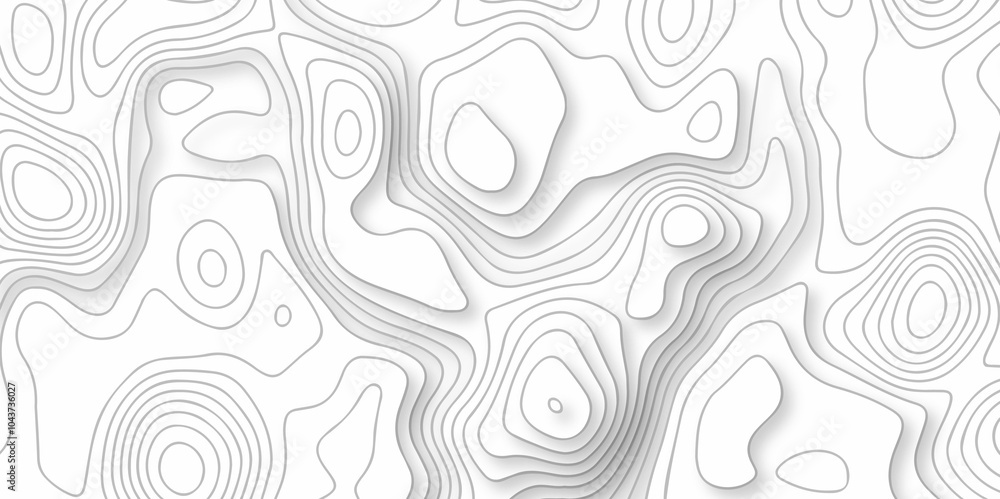Poster vector lines pattern seamless sea map topography design. white wave paper curved reliefs contour map